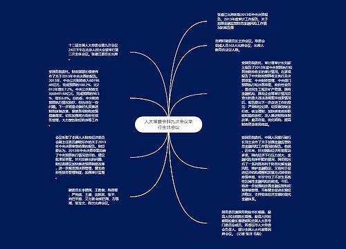 人大常委会第九次会议举行全体会议