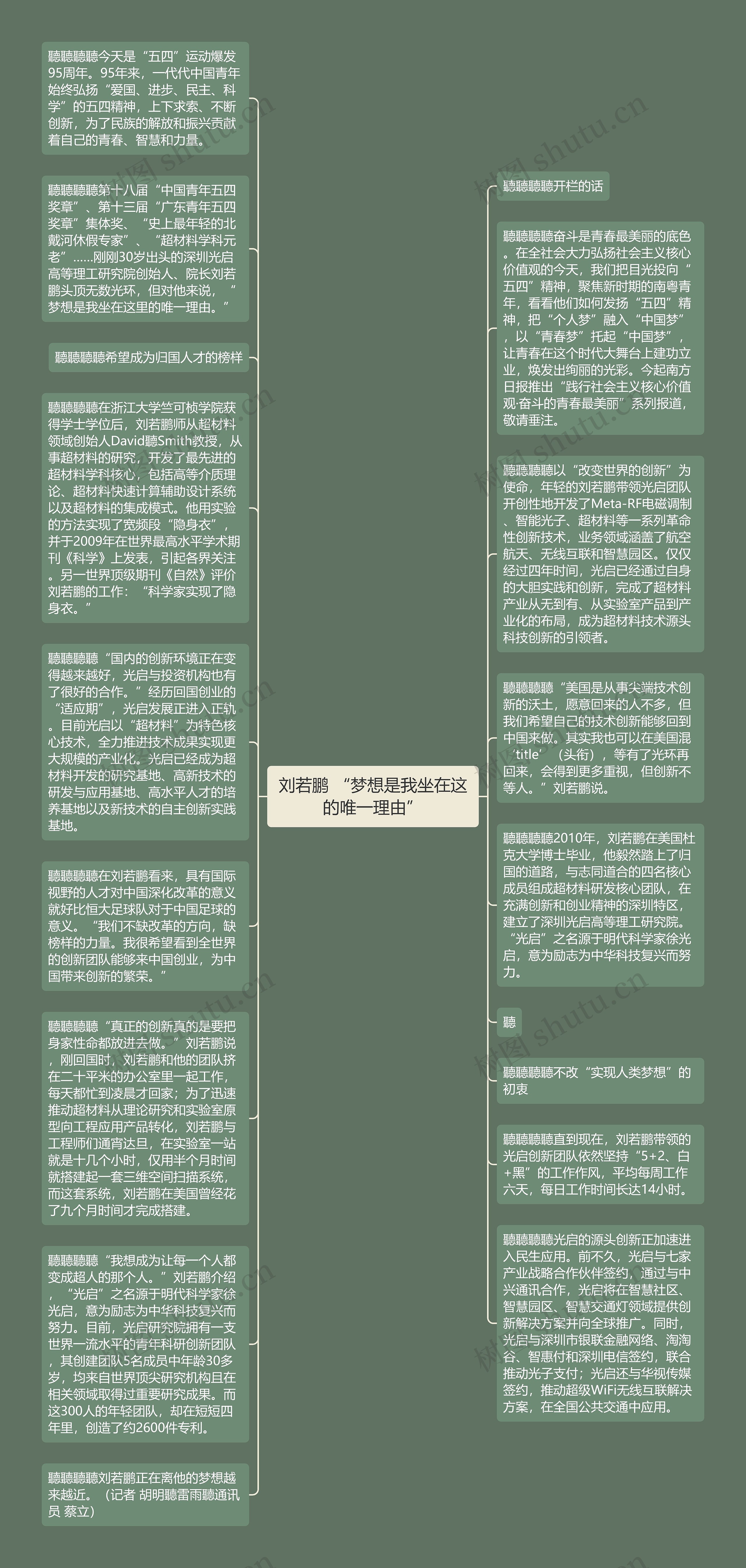 刘若鹏 “梦想是我坐在这的唯一理由”思维导图