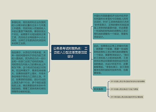 公务员考试时政热点： 工资收入分配改革需要顶层设计