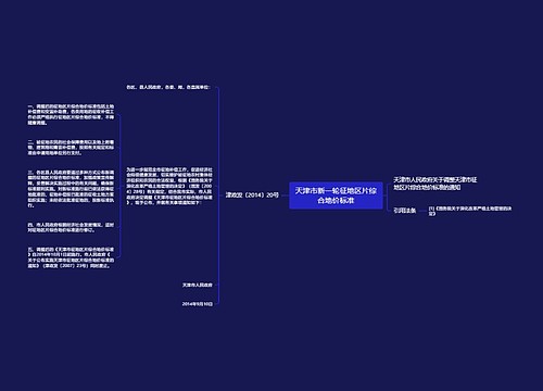 天津市新一轮征地区片综合地价标准