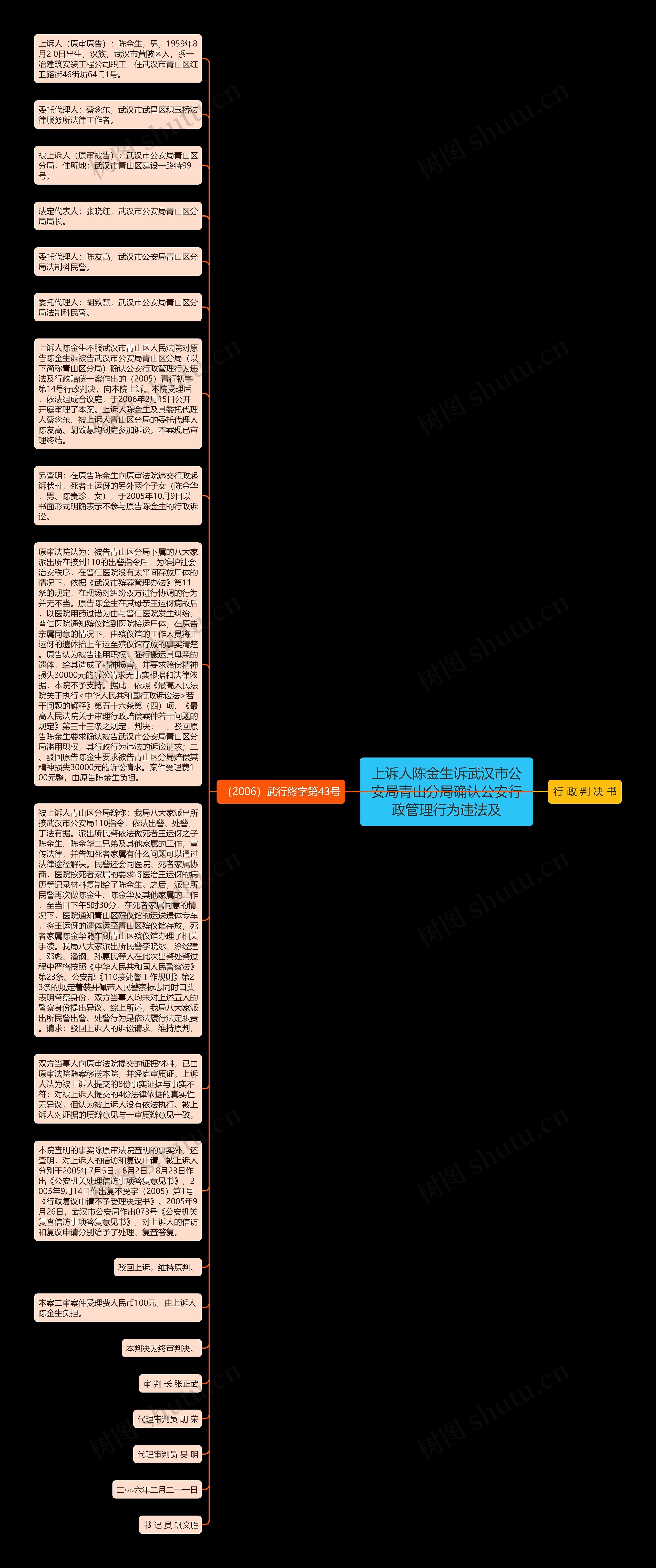 上诉人陈金生诉武汉市公安局青山分局确认公安行政管理行为违法及