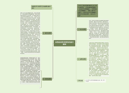 审查起诉阶段提讯的基本原则