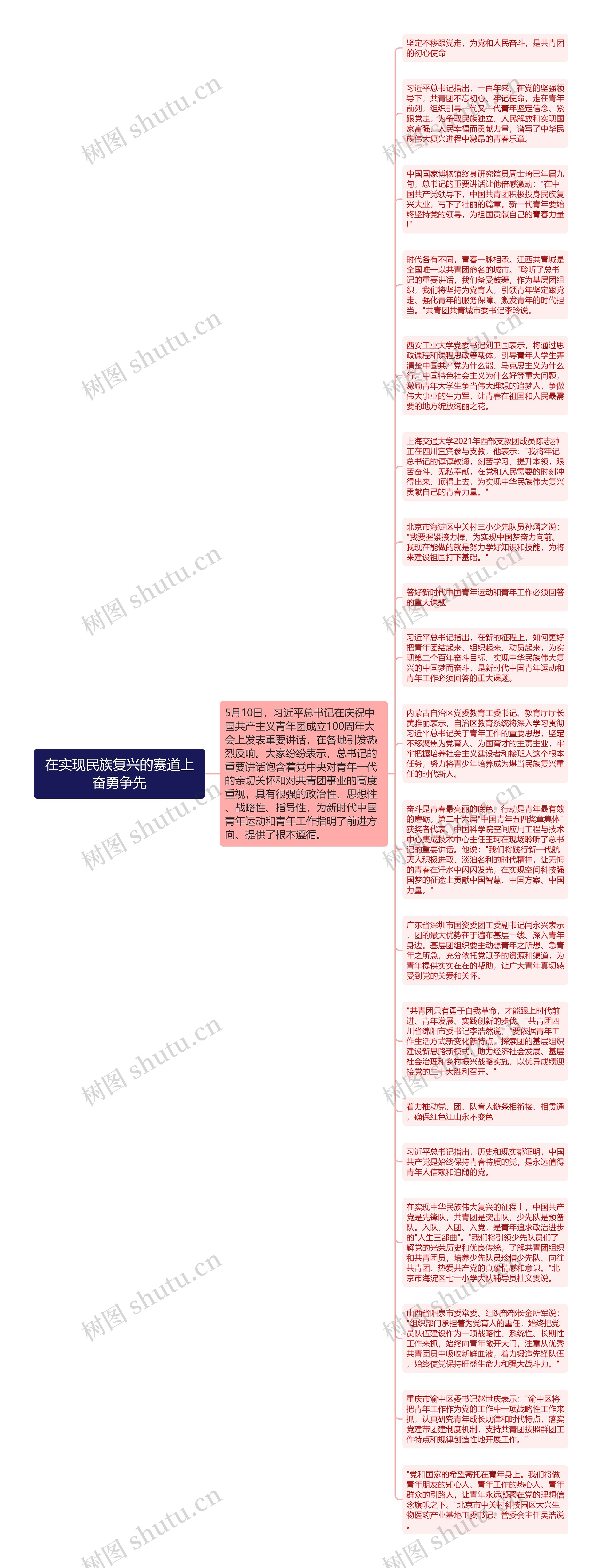 在实现民族复兴的赛道上奋勇争先思维导图