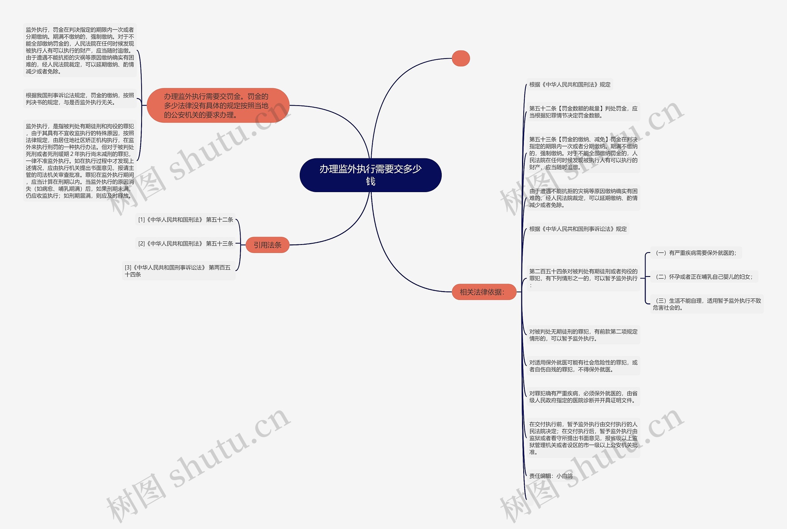 办理监外执行需要交多少钱思维导图