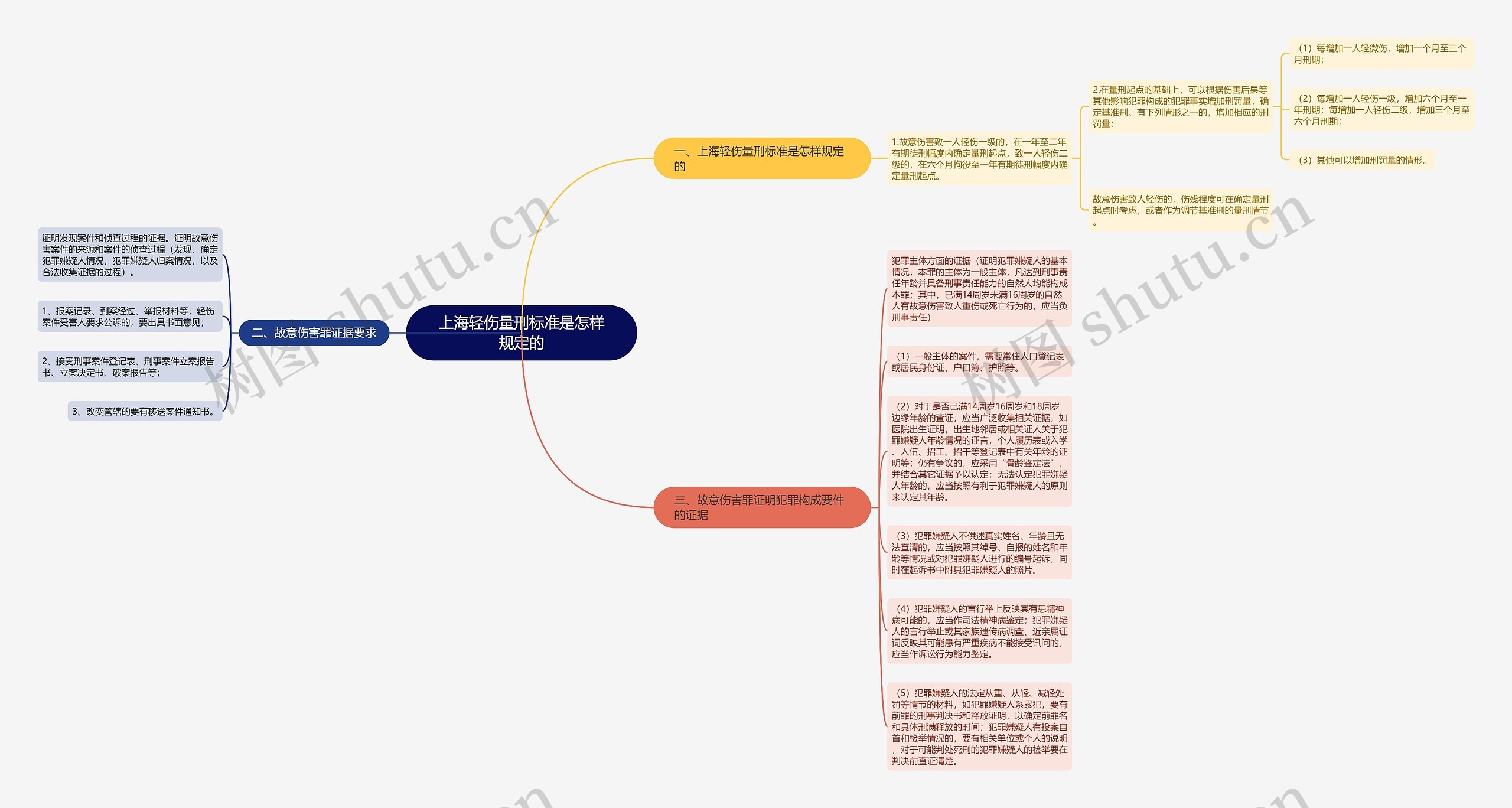 上海轻伤量刑标准是怎样规定的思维导图