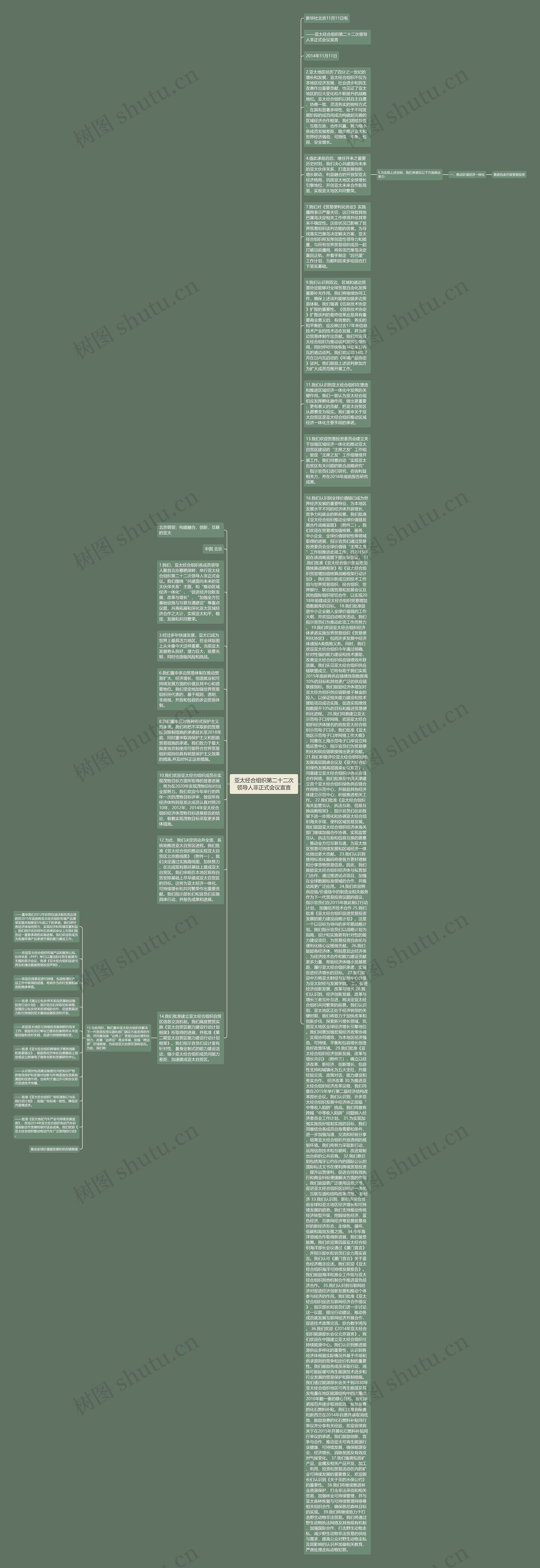 亚太经合组织第二十二次领导人非正式会议宣言思维导图