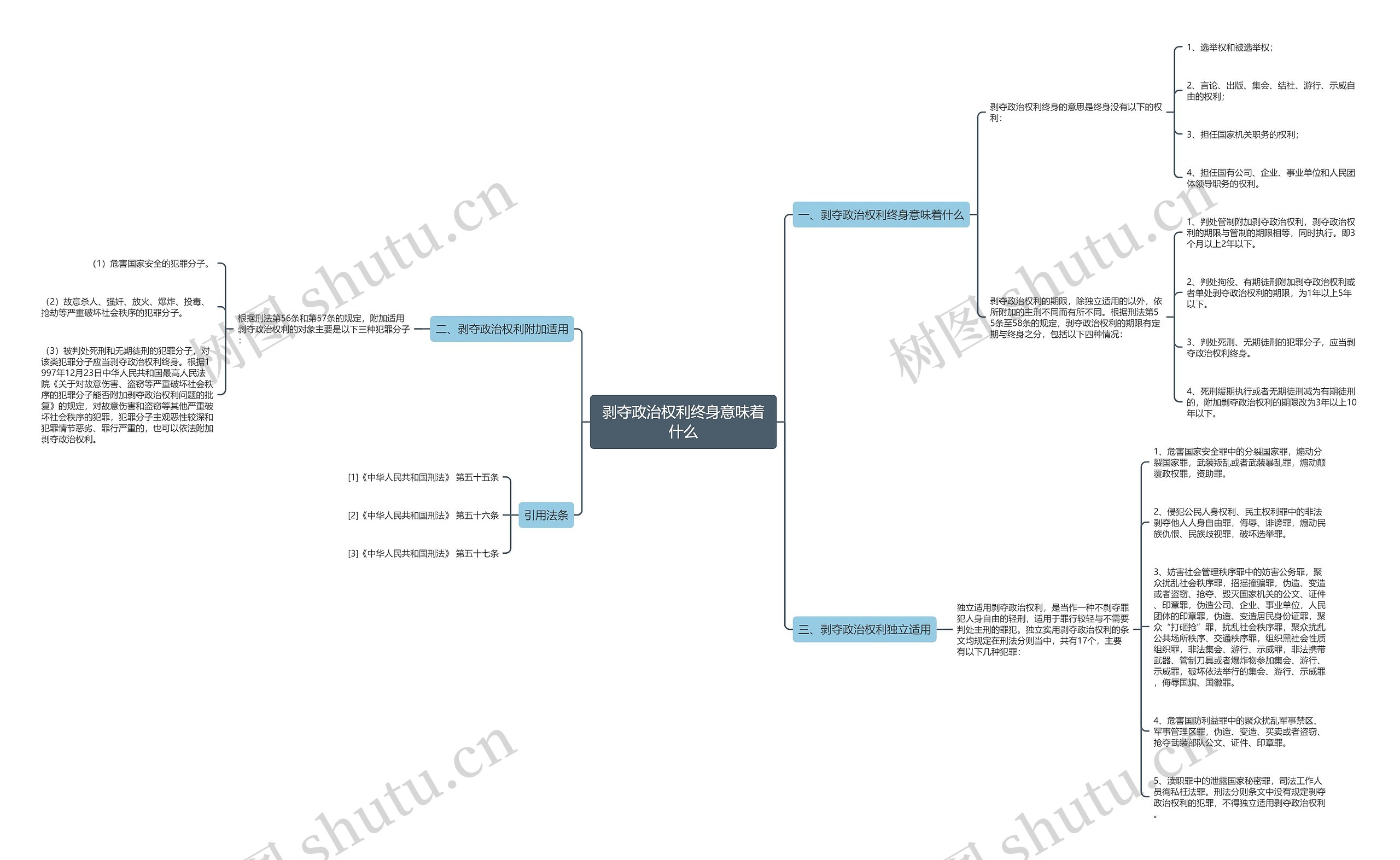剥夺政治权利终身意味着什么思维导图