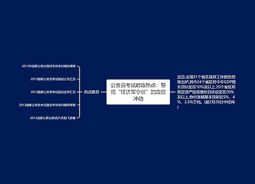 公务员考试时政热点：警惕“经济军令状”的政绩冲动