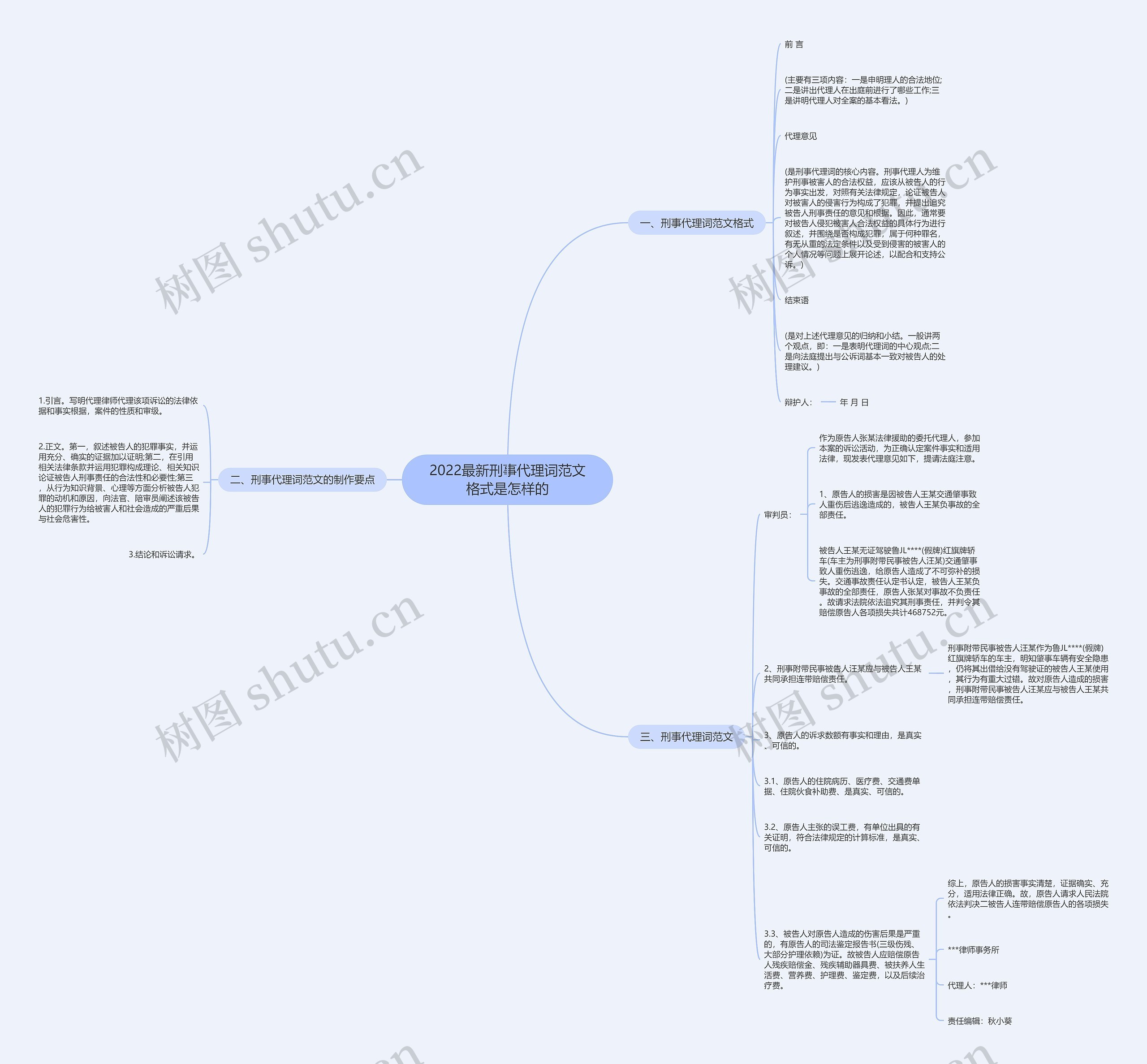 2022最新刑事代理词范文格式是怎样的思维导图