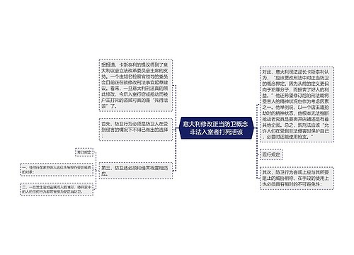 意大利修改正当防卫概念 非法入室者打死活该