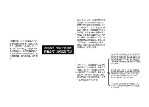 海南昌江“会议纪要废除开发合同”政府赔偿73万