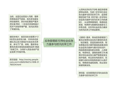 应急管理部:引导社会应急力量参与防汛抗旱工作