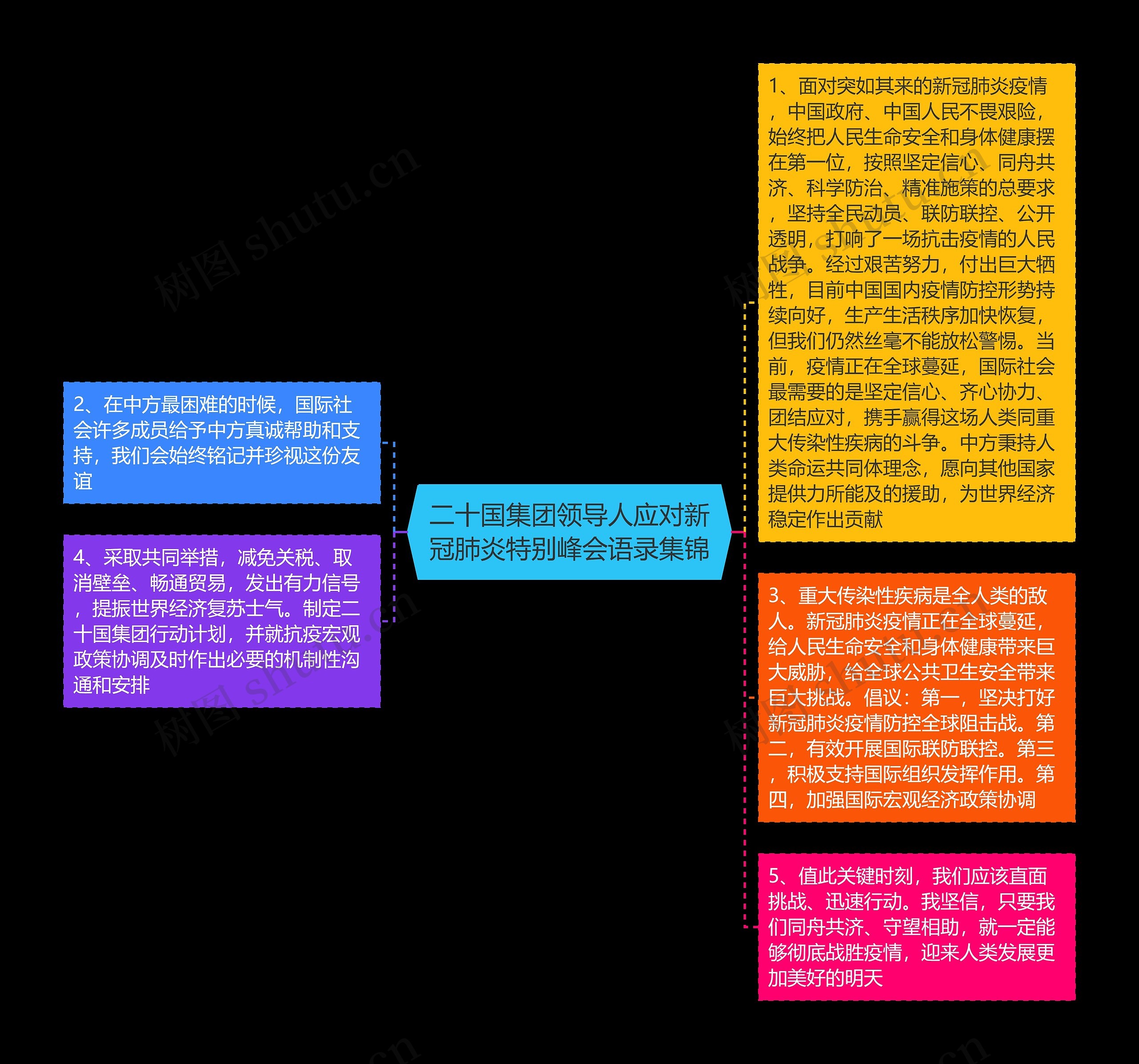 二十国集团领导人应对新冠肺炎特别峰会语录集锦思维导图