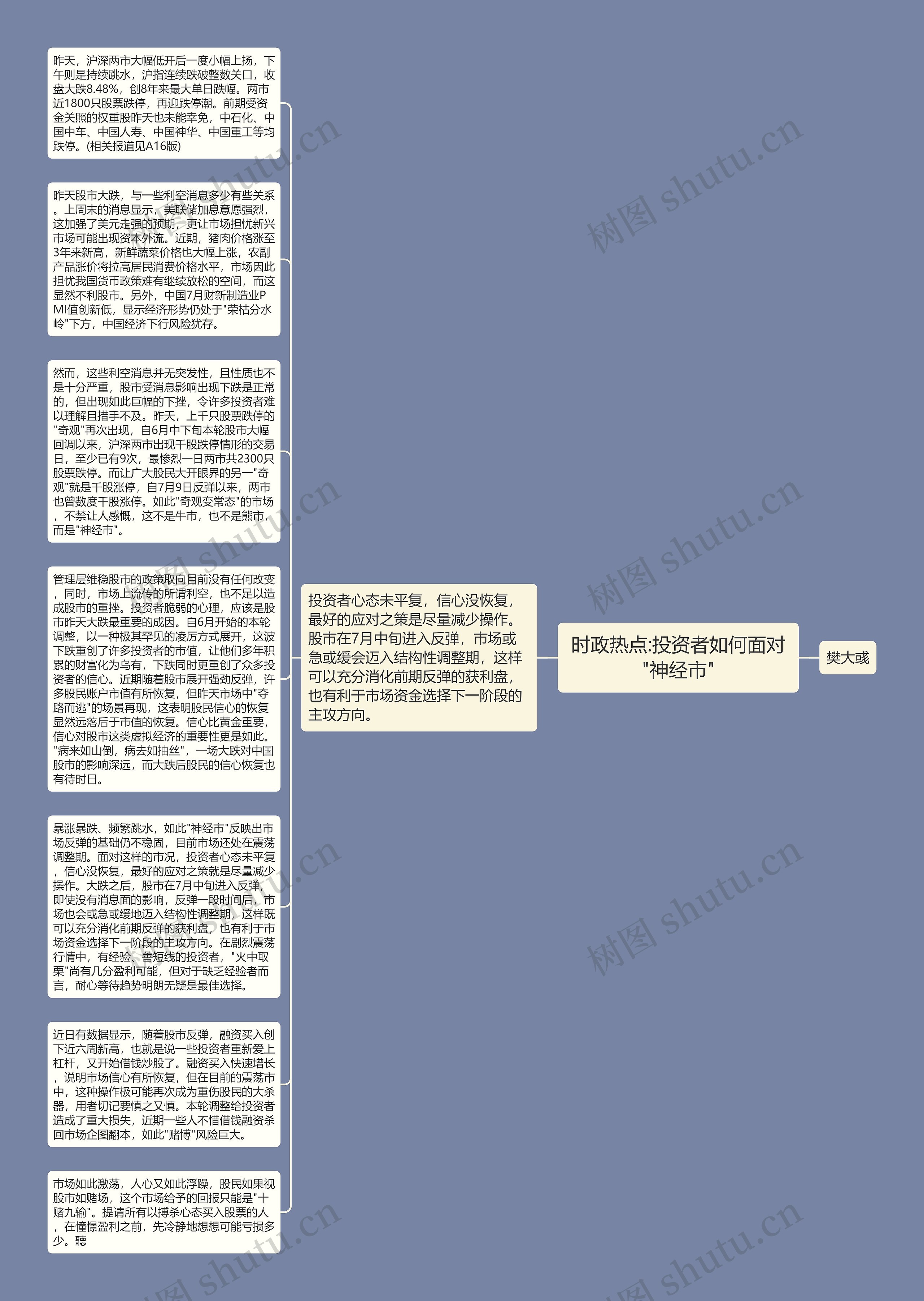 时政热点:投资者如何面对"神经市"思维导图