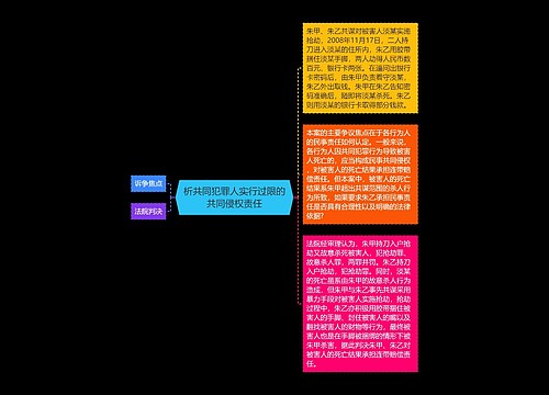 析共同犯罪人实行过限的共同侵权责任