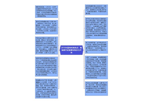 2016年国考时政热点：拥堵费开征需要听取多方声音