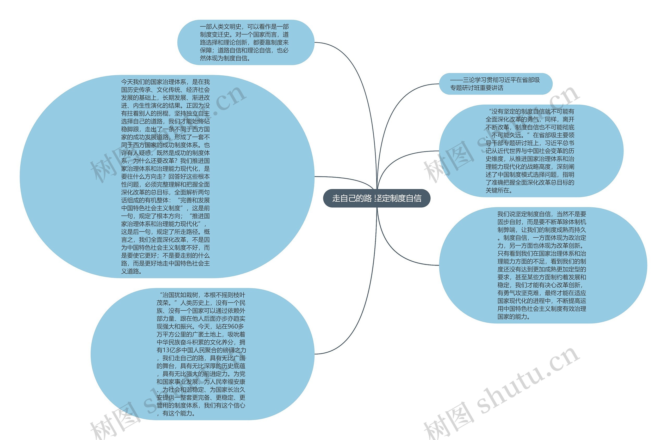 走自己的路 坚定制度自信思维导图