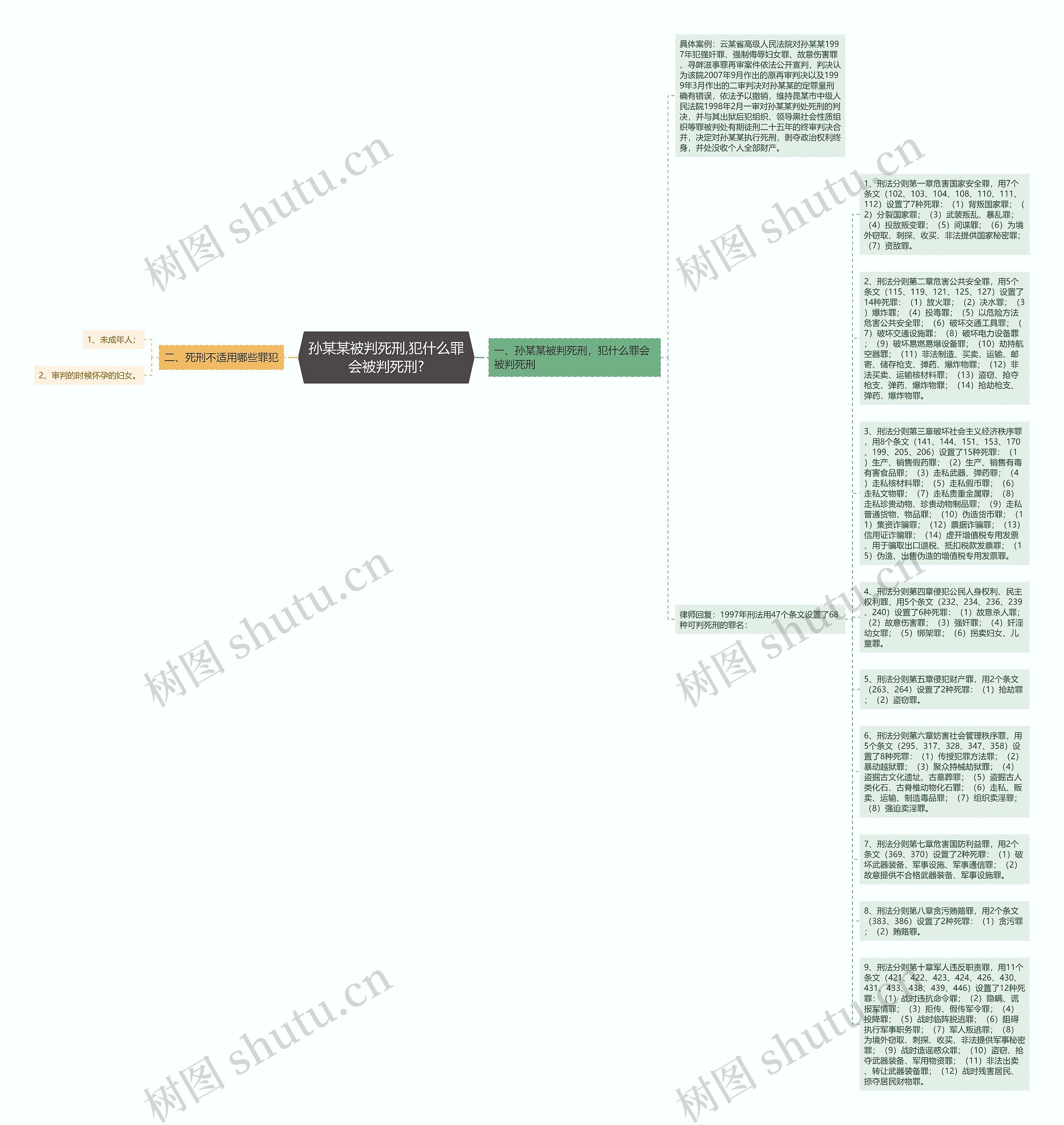 孙某某被判死刑,犯什么罪会被判死刑?思维导图