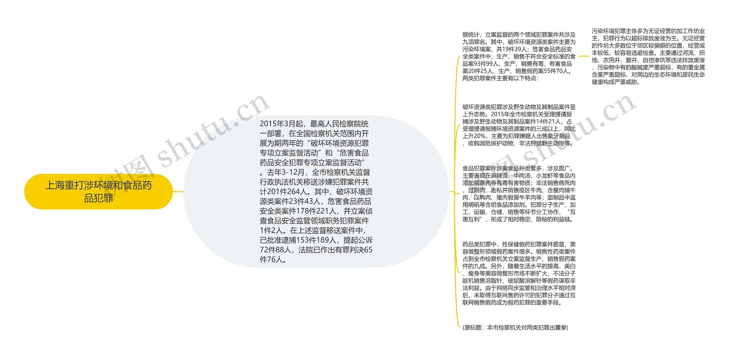 上海重打涉环境和食品药品犯罪思维导图