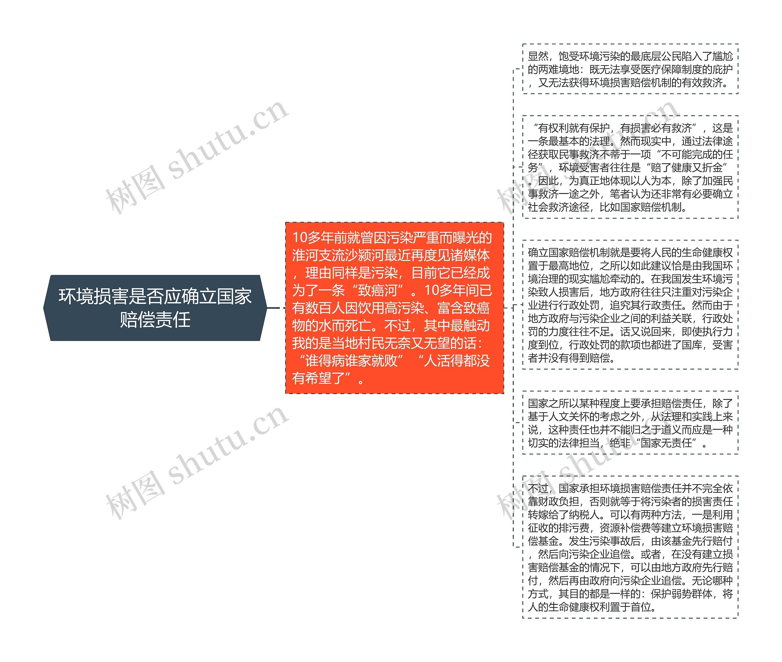 环境损害是否应确立国家赔偿责任思维导图