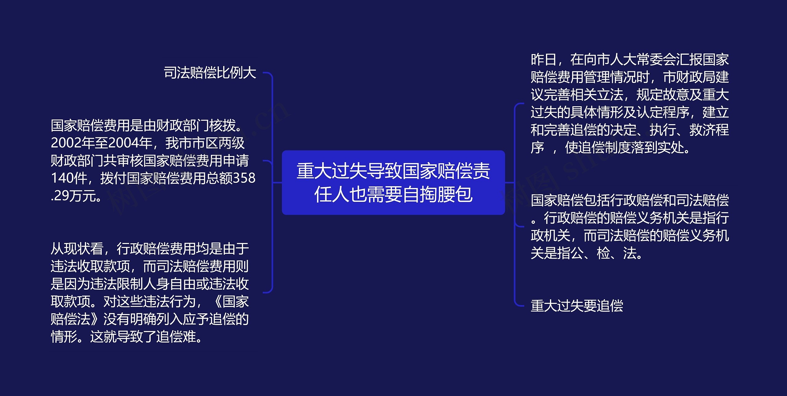 重大过失导致国家赔偿责任人也需要自掏腰包思维导图