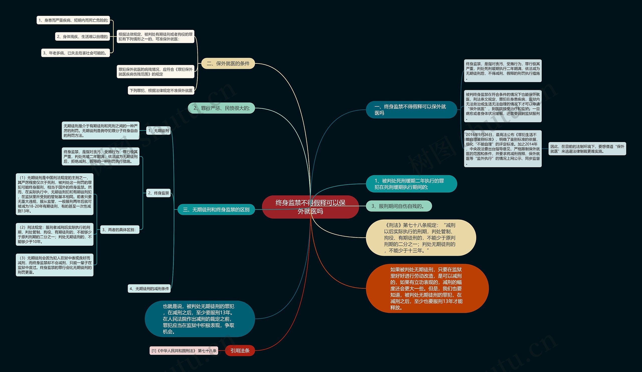 终身监禁不得假释可以保外就医吗思维导图