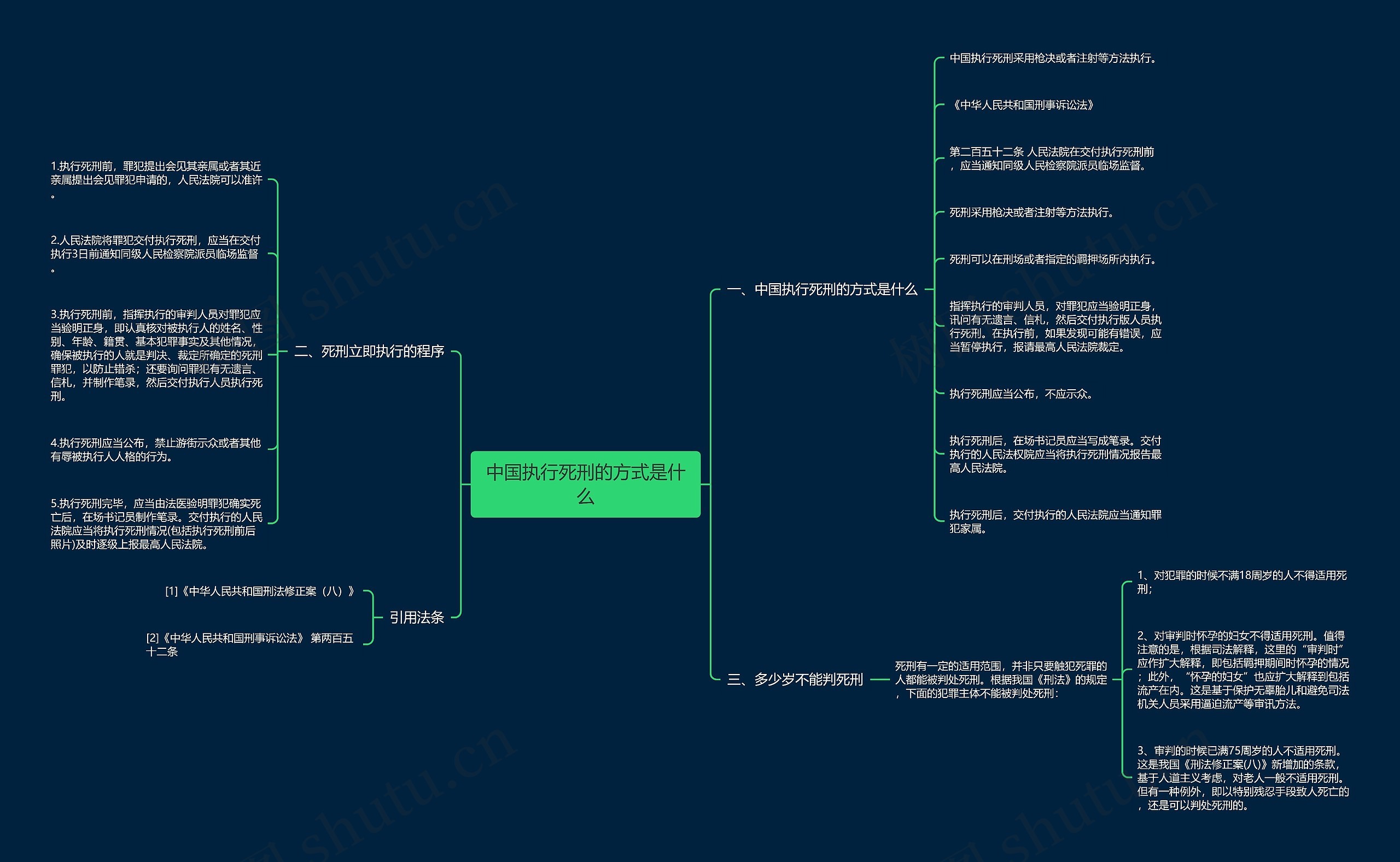 中国执行死刑的方式是什么思维导图