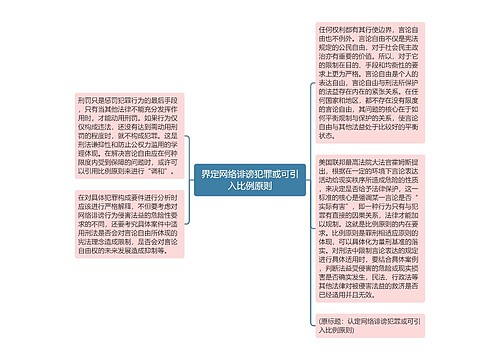 界定网络诽谤犯罪或可引入比例原则