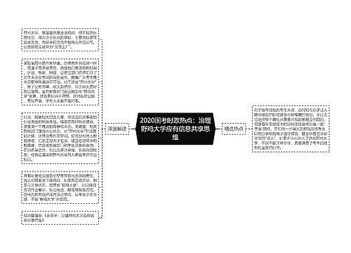 2020国考时政热点：治理野鸡大学应有信息共享思维