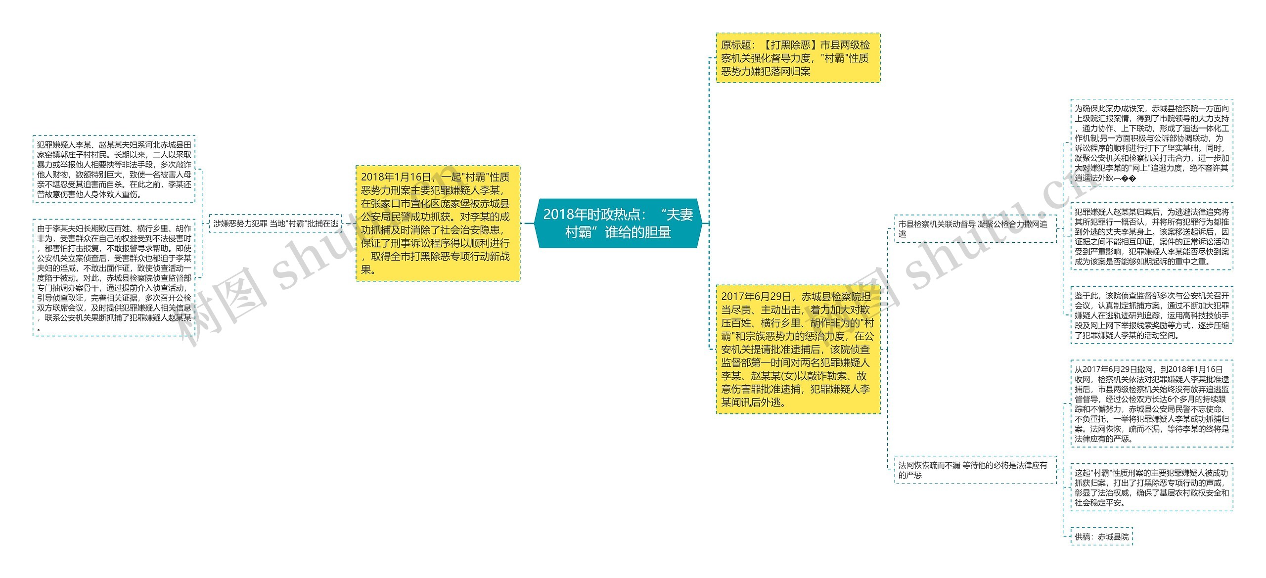 2018年时政热点：“夫妻村霸”谁给的胆量思维导图