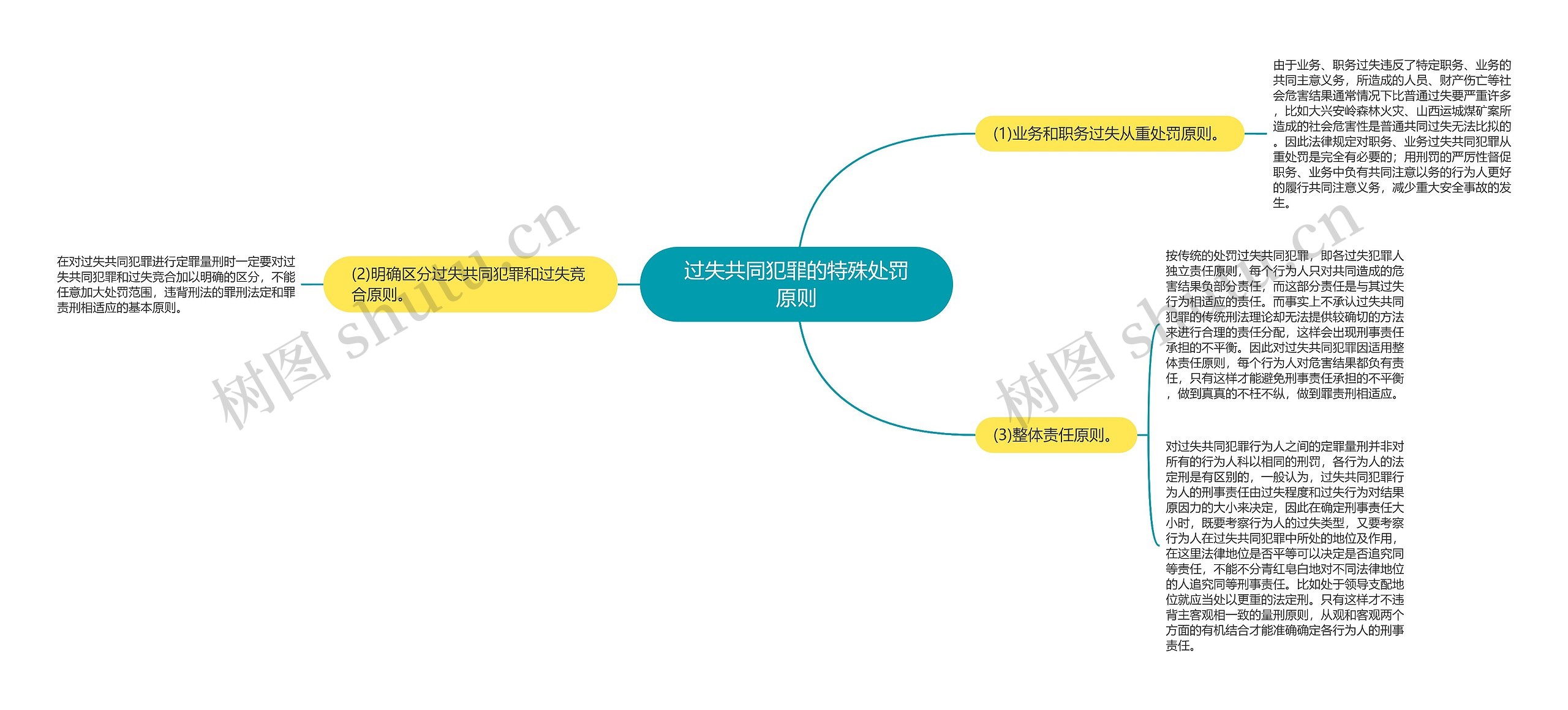 过失共同犯罪的特殊处罚原则思维导图