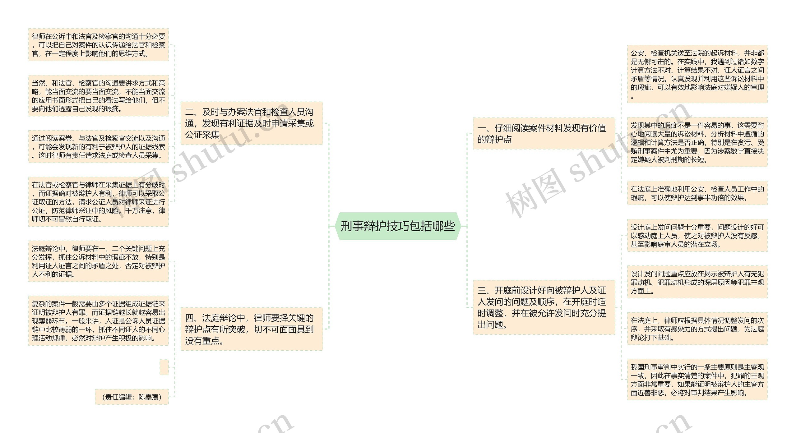 刑事辩护技巧包括哪些思维导图