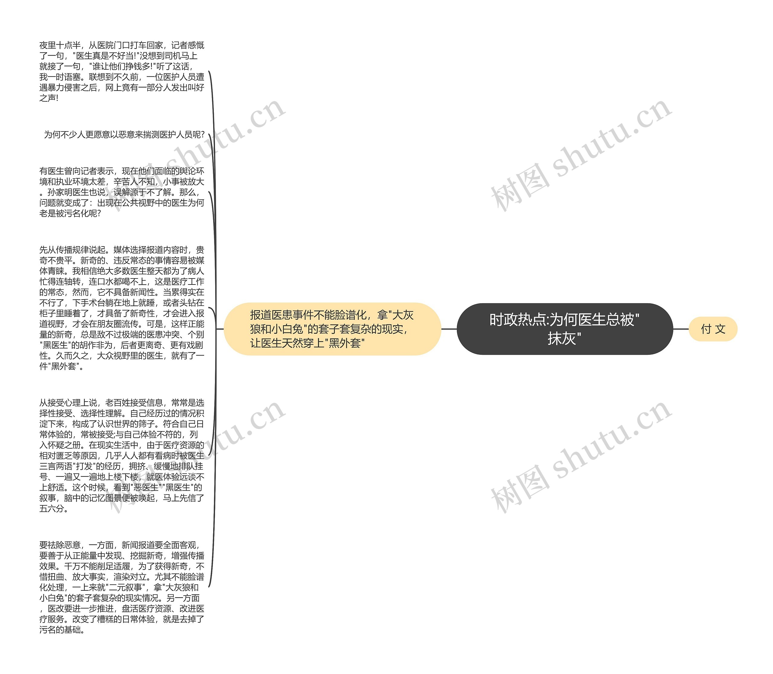 时政热点:为何医生总被"抹灰"思维导图