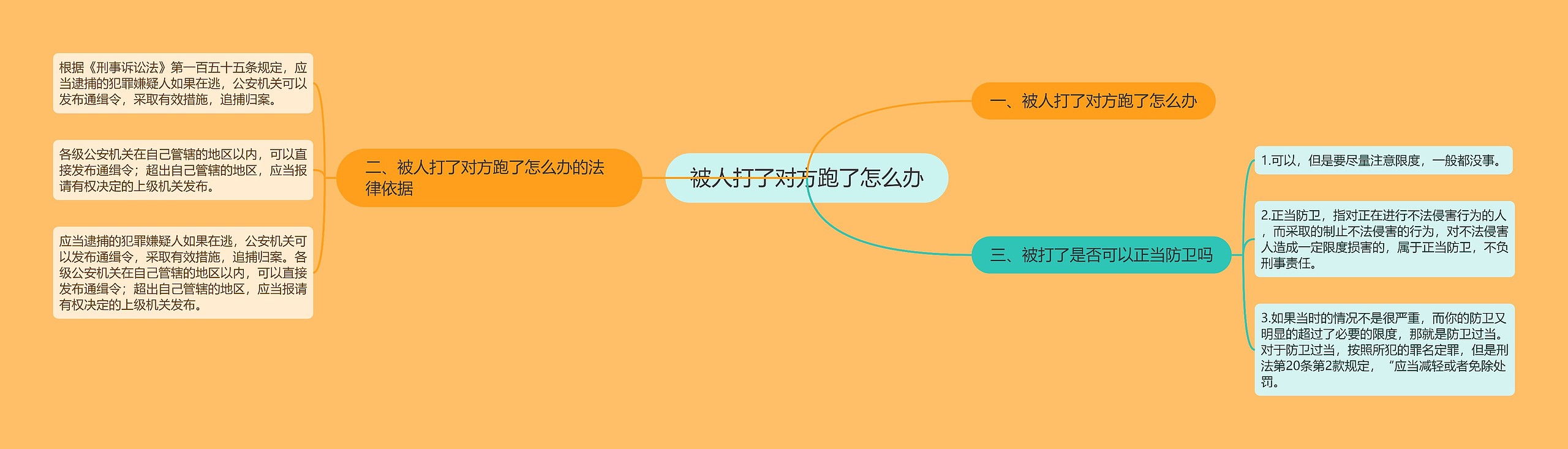 被人打了对方跑了怎么办思维导图