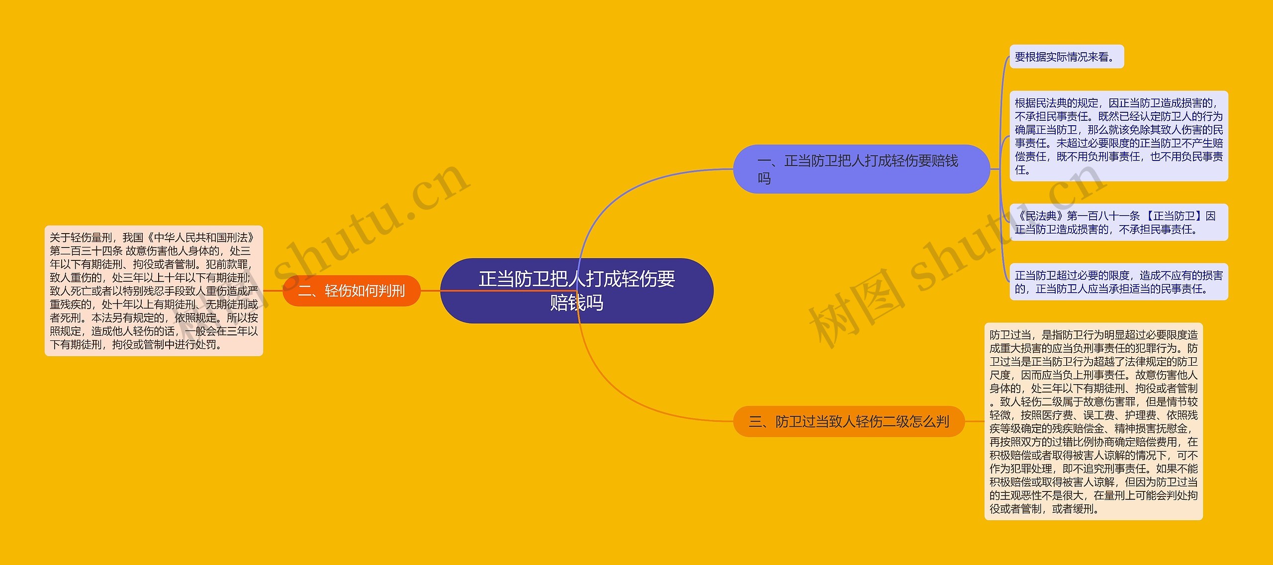 正当防卫把人打成轻伤要赔钱吗思维导图