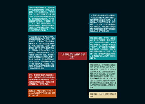 “为应对全球性挑战寻求方案”