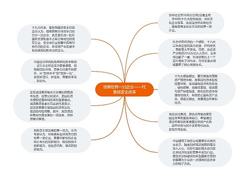 培育世界一流企业——代表谈国企改革