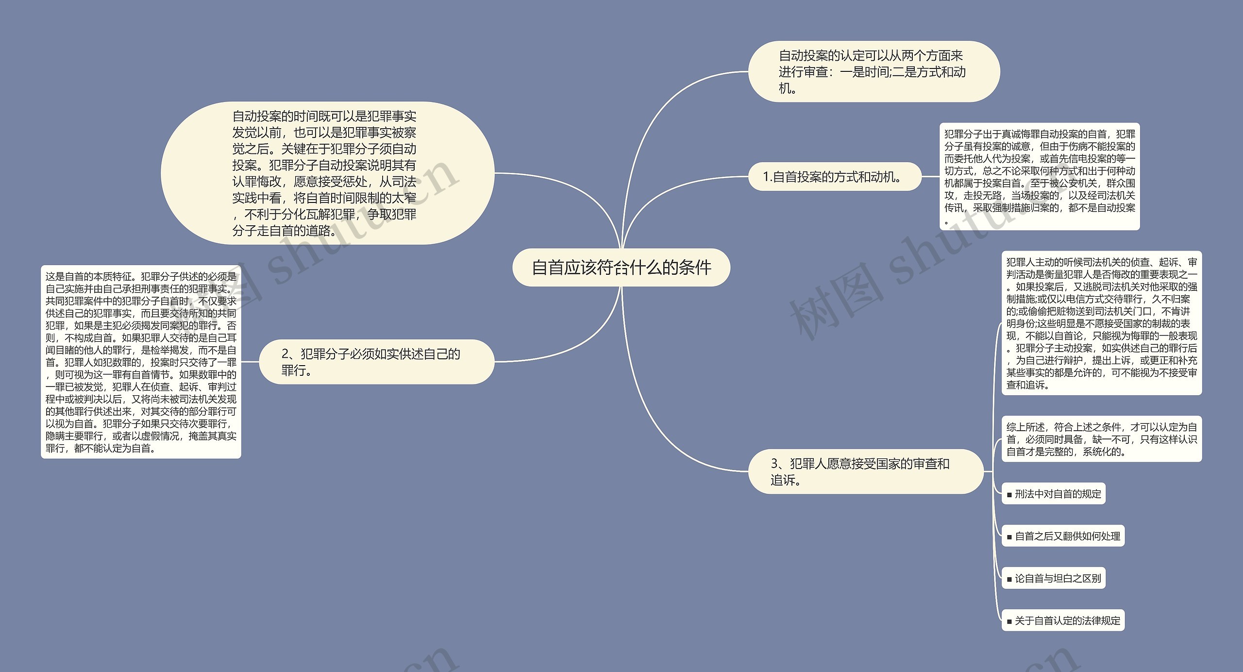 自首应该符合什么的条件思维导图