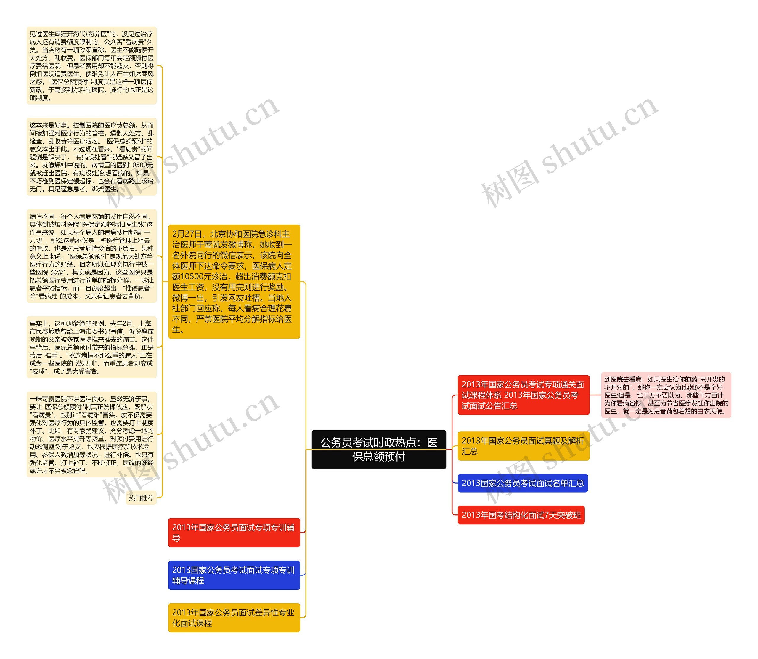 公务员考试时政热点：医保总额预付思维导图