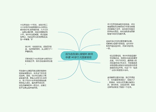 因为血型误检被错判 教师申请140多万元国家赔偿  