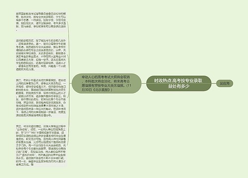 时政热点:高考按专业录取 益处有多少