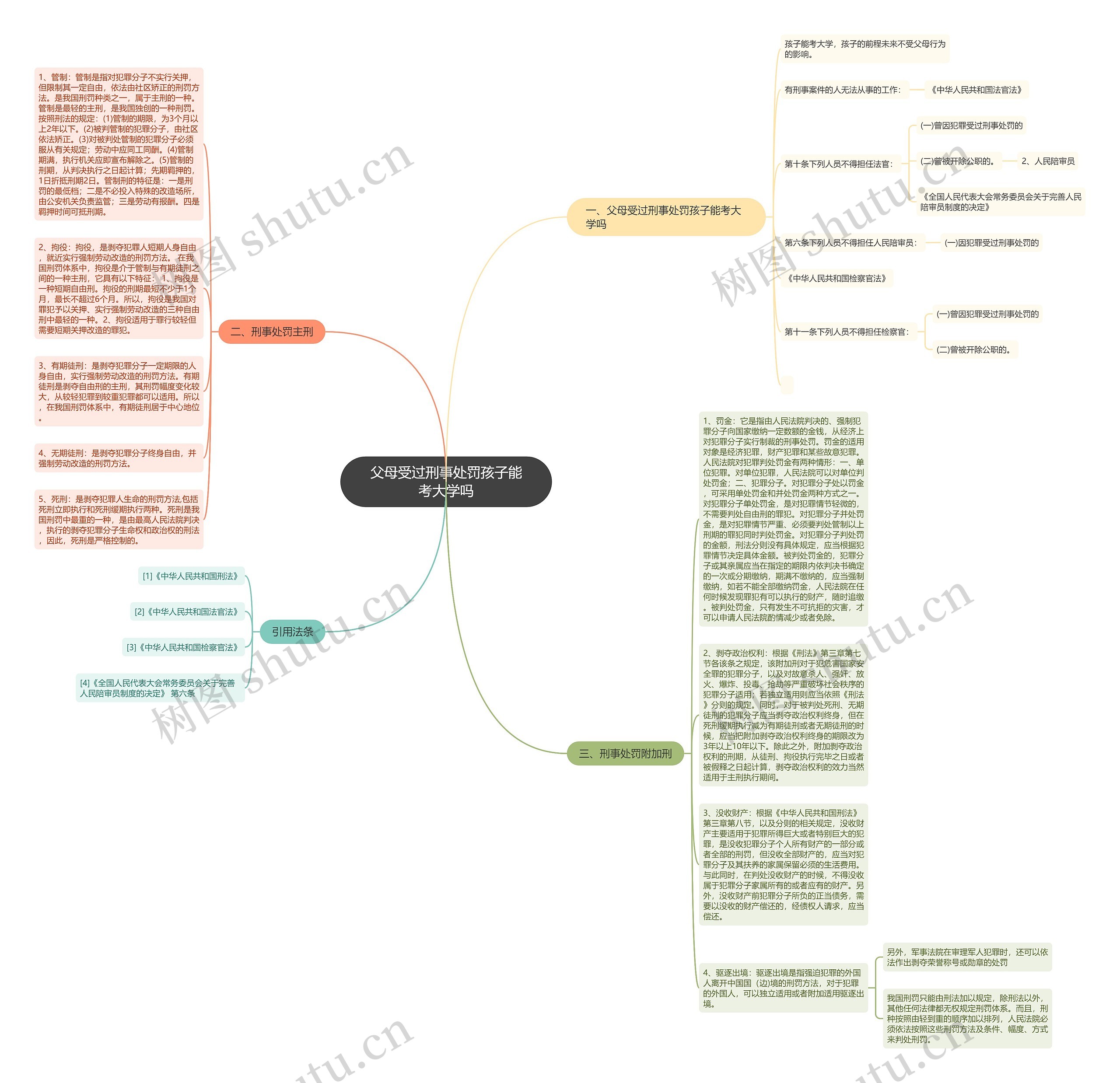 父母受过刑事处罚孩子能考大学吗思维导图