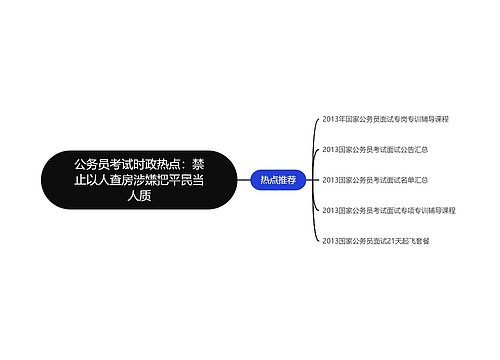 公务员考试时政热点：禁止以人查房涉嫌把平民当人质