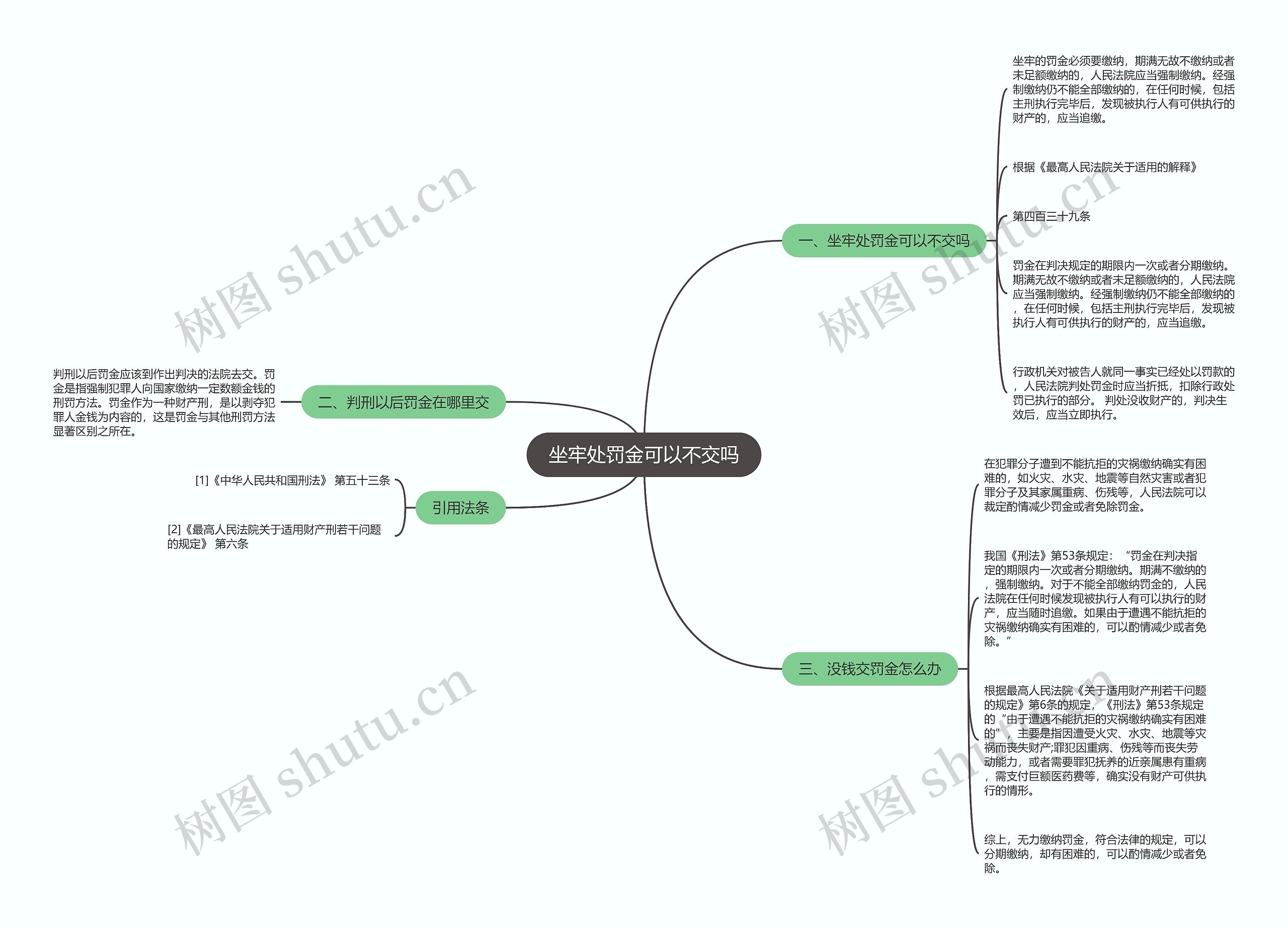 坐牢处罚金可以不交吗思维导图