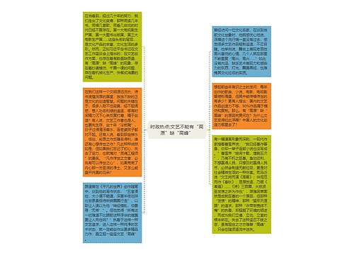 时政热点:文艺不能有“高原”缺“高峰”