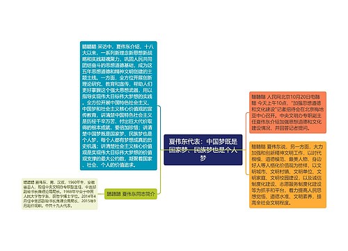 夏伟东代表：中国梦既是国家梦、民族梦也是个人梦