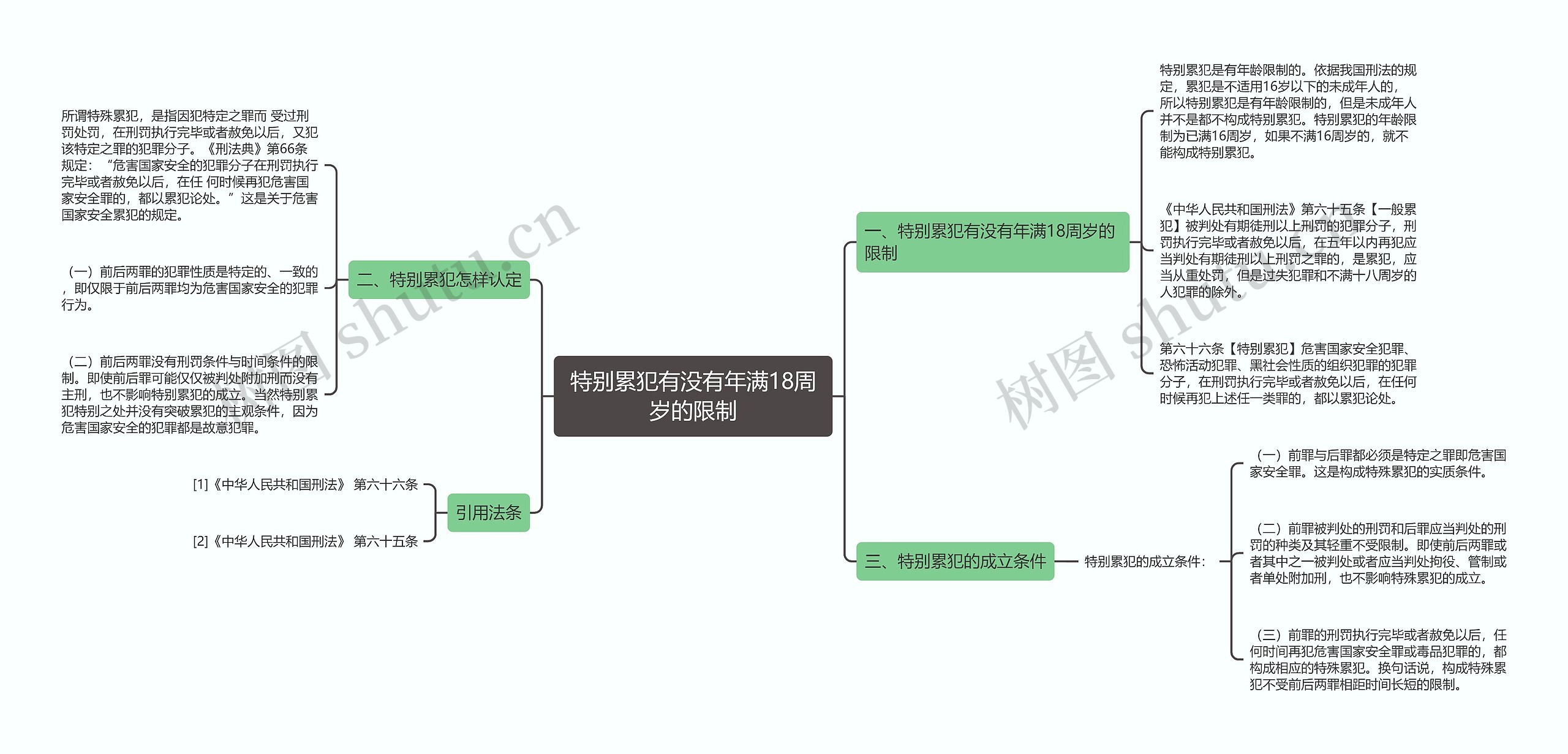 特别累犯有没有年满18周岁的限制思维导图