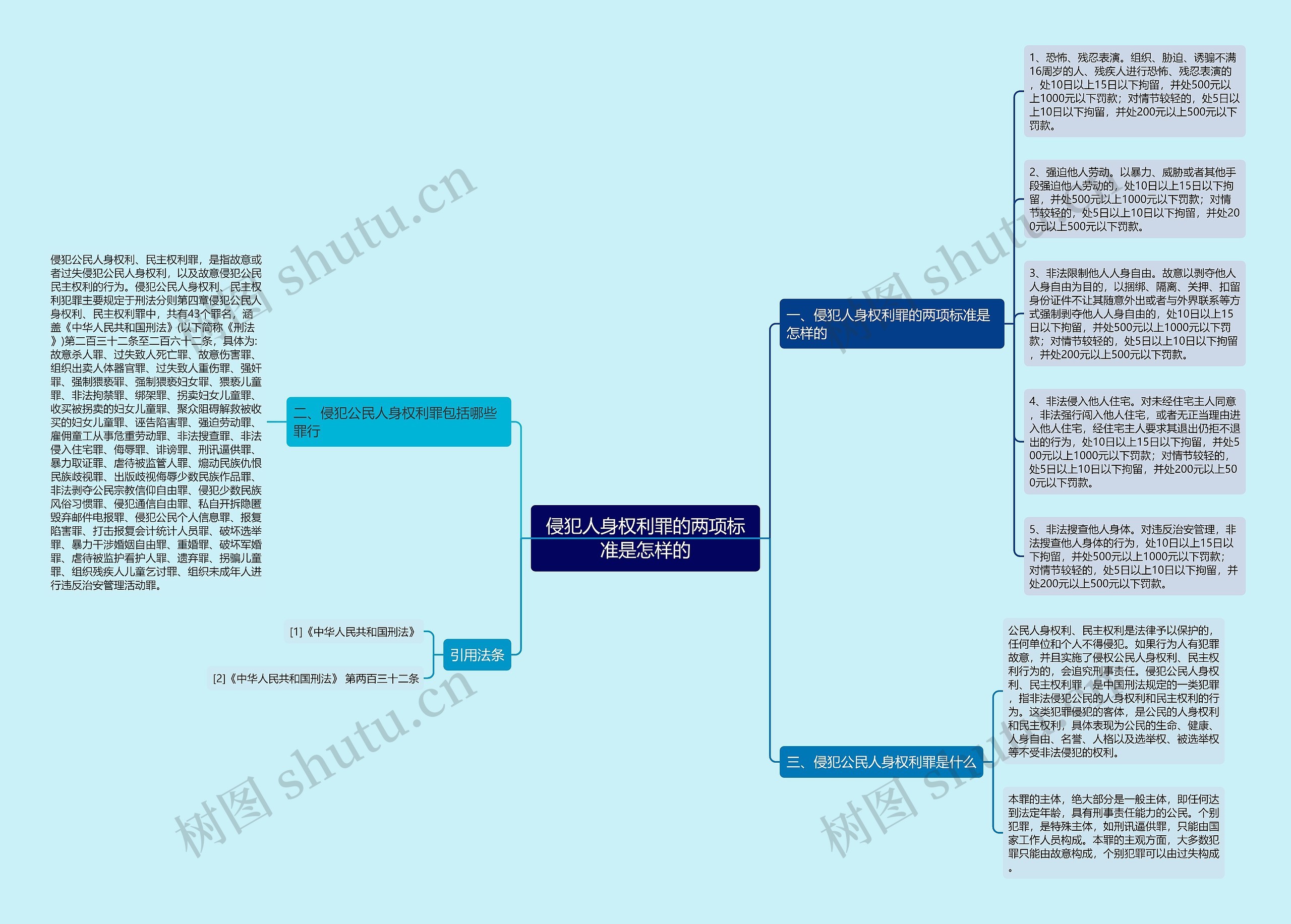 侵犯人身权利罪的两项标准是怎样的思维导图
