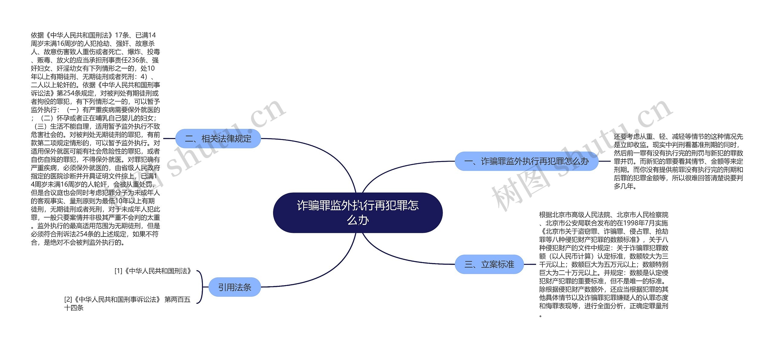 诈骗罪监外执行再犯罪怎么办思维导图