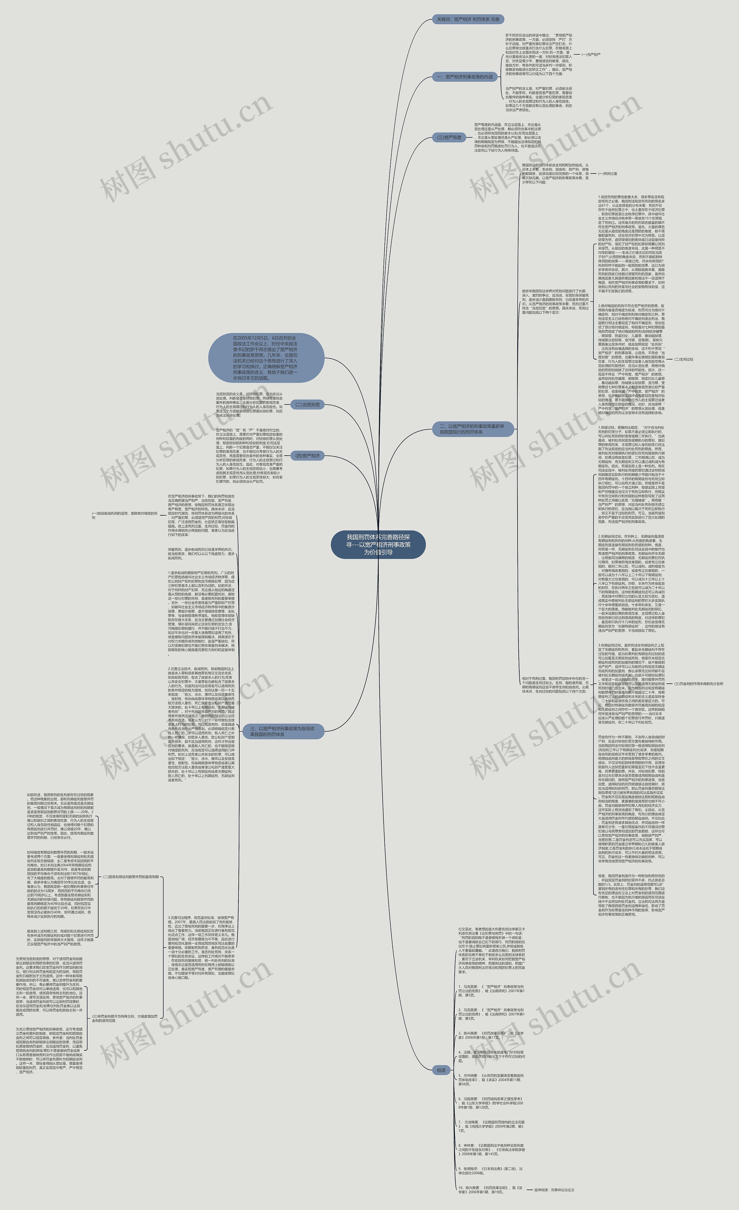 我国刑罚体系完善路径探寻---以宽严相济刑事政策为价值引导思维导图